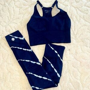 Tory sport Navy Sports Bra and Leggings Set size small